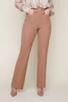Renuar Knit Cord Straight Leg Pants In Tan In Multi