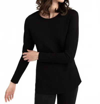 Renuar Knit Tee Top In Black