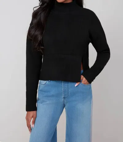 Renuar Knitted Comfy Yarn Sweater In Black