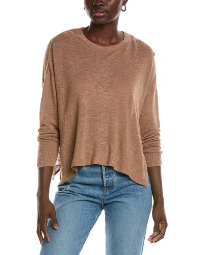 Renuar Linen-blend Sweater In Brown