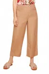 Renuar Linen Cropped Pant In Brown In Brown