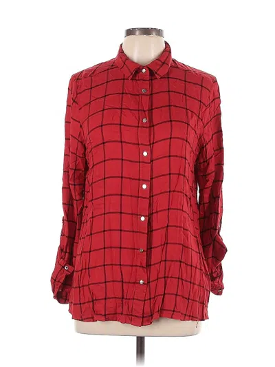 Pre-owned Renuar Long Sleeve Button Down Shirt In Red