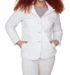 Renuar Long Sleeve Button Jacket In Oyster In White