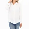 Renuar Long Sleeve Collared Airflow Blouse In Creme In Beige