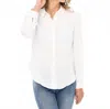 Renuar Long Sleeve Collared Airflow Blouse In Creme In White