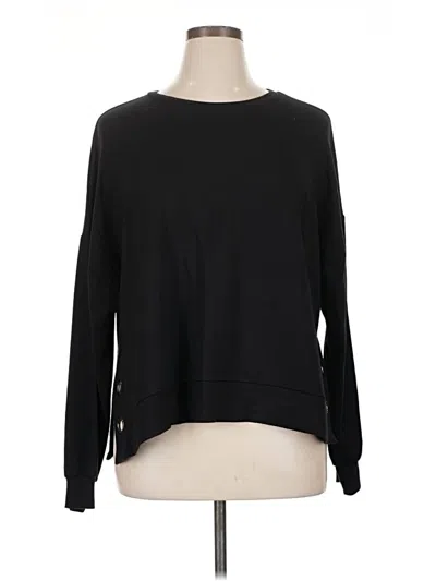 Pre-owned Renuar Long Sleeve Top Black Crew Neck Tops
