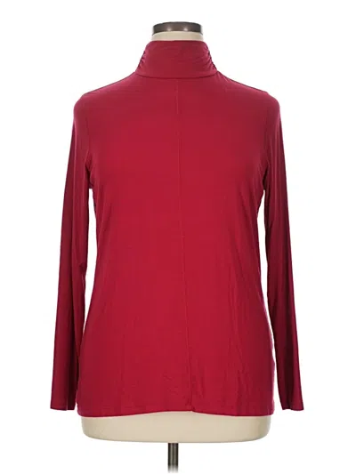 Pre-owned Renuar Long Sleeve Turtleneck In Burgundy