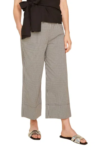 Renuar Wide Leg Cropped Pant In Grey In Gray