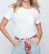 Renuar Embroidered Heart Basic Tee In White In White
