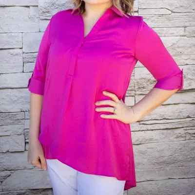 Renuar Lslv Airflow Blouse In Orchid In Pink