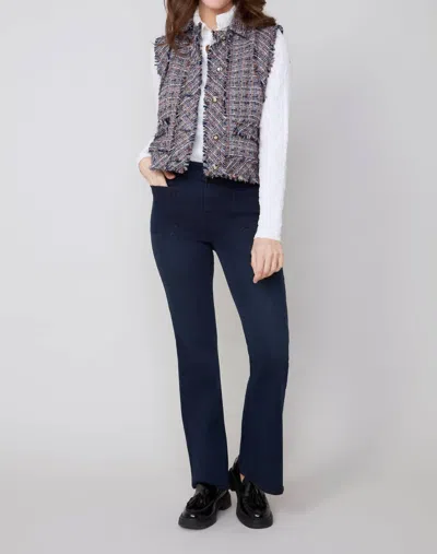 Renuar Lux Denim Flare Jeans In Dark Indigo In Purple
