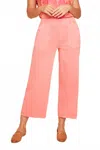 Renuar Lux Wide Leg Crop Jean In Coral In Pink