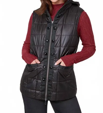Renuar Luxe Quilt Woven Vest In Black