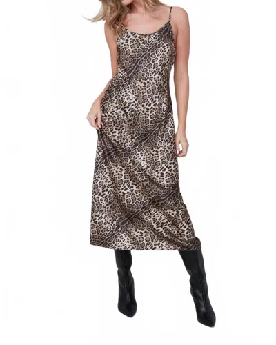 Renuar Maxi Slip Dress In Animal Print In Multi