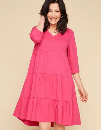 Renuar Mini Knit Dress In Watermelon In Pink
