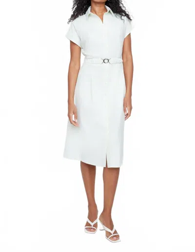 Renuar Mint To Blush Stripe Midi Dress In Honeydew In White