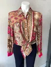 Renuar Mixed Print Blouse In Multi In Multi