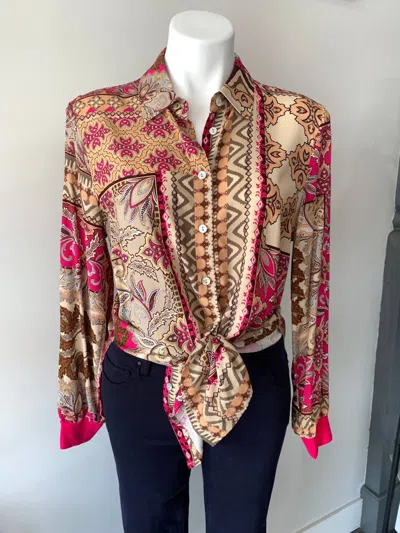 Renuar Mixed Print Blouse In Multi