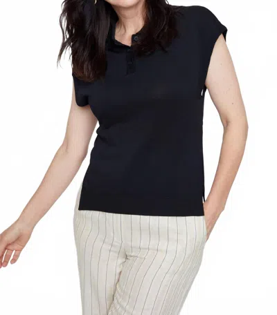 Renuar Modern Ease Polo Top In Black