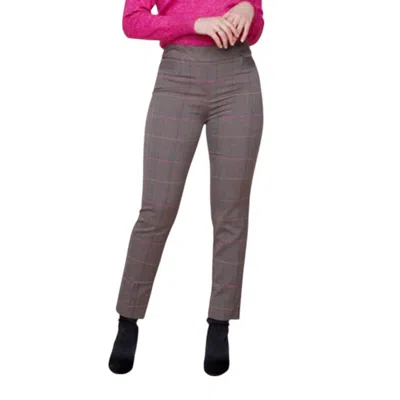 Renuar Plaid Ankle Pants In Chocolate In Gray