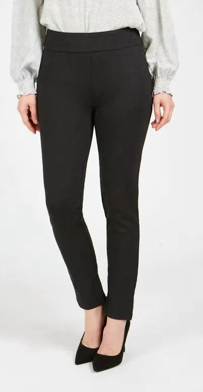 Renuar Ponte Slim Knit Pant In Carbon