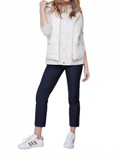 Renuar Puffy Hooded Vest In Oyster In White