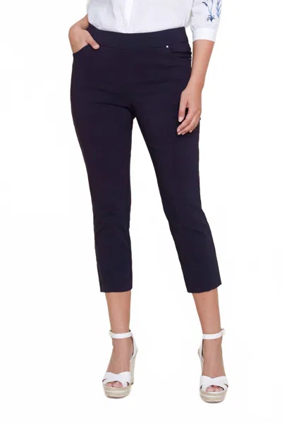Renuar Pull On 23" Cropped Pant In Cobalt In Blue