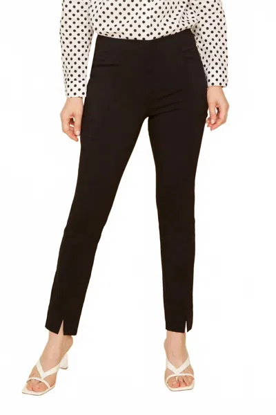 Renuar Pull On Ankle Pant In Black In Brown