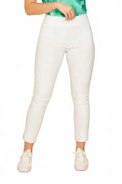 Renuar Pull On Ankle Pant In Pure White