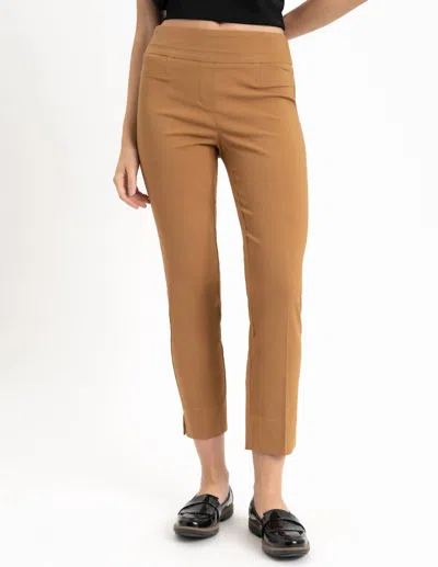 Renuar Pull On Ankle Pants In Butterscotch In Brown