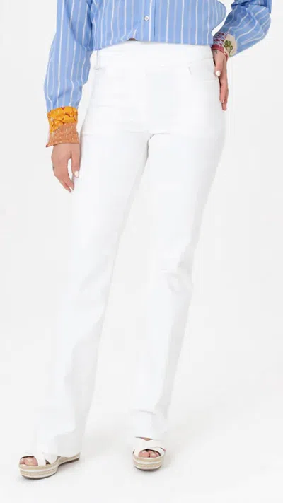 Renuar Pull On Bootcut Pant In White
