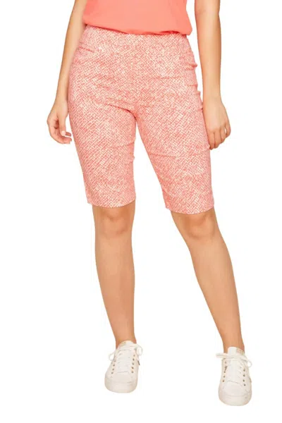 Renuar Pull On Woven Short In Coral In Pink