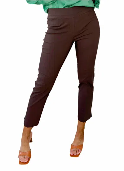 Renuar Pull-on Knit Pant In Chocolate In Brown