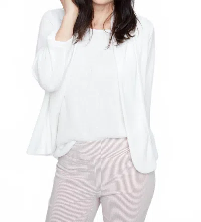 Renuar Shawl Lapel Cardigan In Creme In White