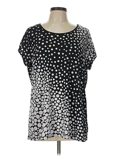 Pre-owned Renuar Short Sleeve Blouse In Black