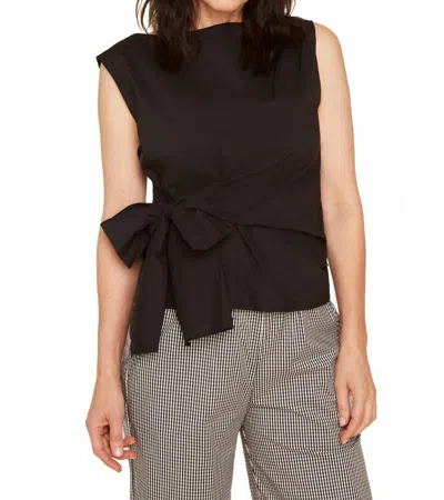Renuar Side Tie Top In Black