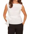Renuar Side Tie Top In White In White
