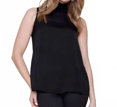 Renuar Sleeveless Mock Neck Top In Black