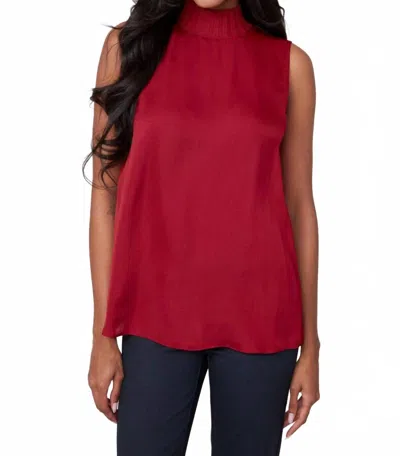 Renuar Sleeveless Turtleneck Blouse In Merlot In Red