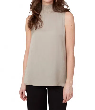 Renuar Sleeveless Turtleneck Blouse In Twig In Gray