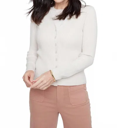 Renuar Soft Light Yarn Knit Cardigan In Oyster In Neutral