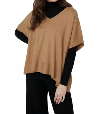 Renuar Soft Touch Poncho Style Sweater In Tan In Multi