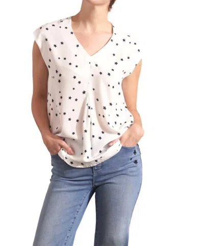 Renuar Star Top In White Combo
