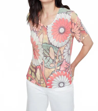 Renuar Take A Chance Blouse In Sorbet In Pink