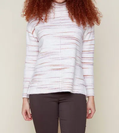 RENUAR TAN COMBO MOCK NECK SWEATER