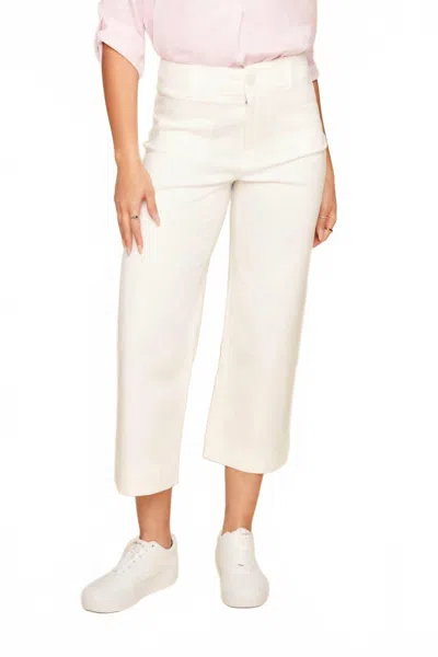 Renuar Tencel Wide Leg Ankle Pant In Creme In Neutral