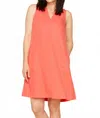 Renuar Tercel Shift Dress In Coral In Orange