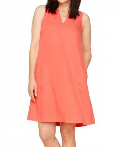 Renuar Tercel Shift Dress In Coral In Orange