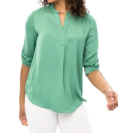 Renuar V-neck Blouse In Artichoke In Green