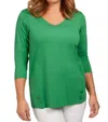 Renuar V-neck Tee In Palm In Green